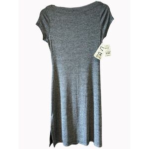 NWT Y2K La Belle Bodycon Dress Gray Cap Sleeve Boat Neck Slinky Whimsigoth Sz M